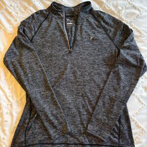 Old Navy Women's Heathered Grey/Black Performance Active Top - Thumb Holes - XL